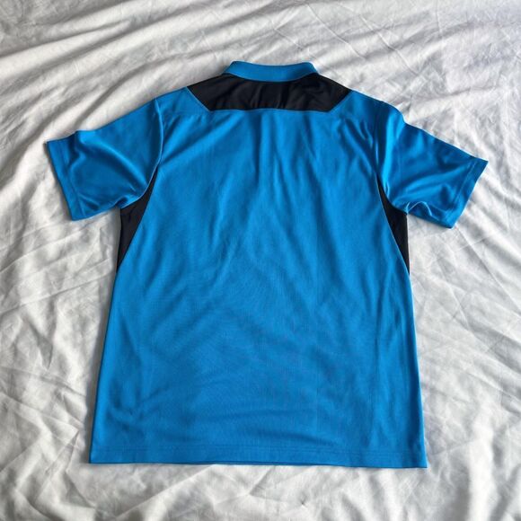 NFL Team Apparel TX3 Cool Panthers Polo Shirt in Blue and Black - Picture 7 of 8